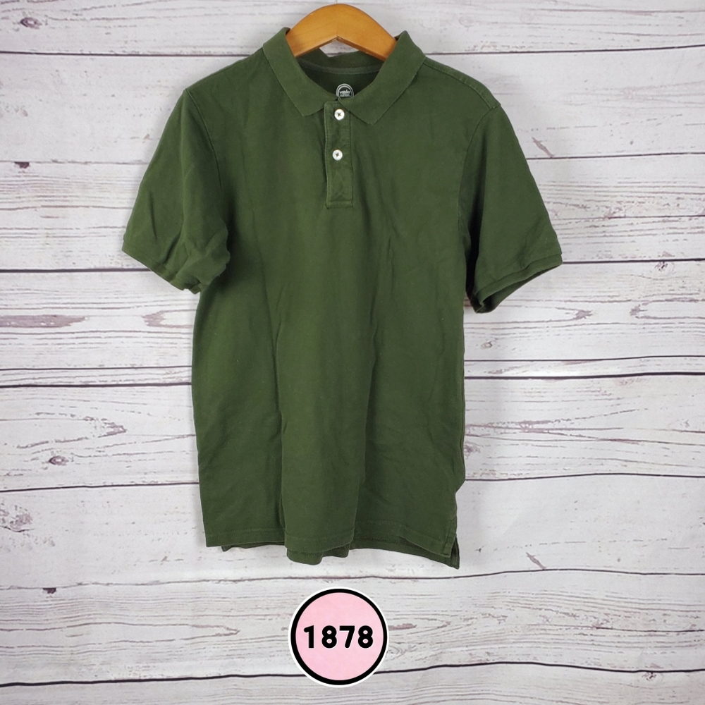wonder nation boys army green polo shirt